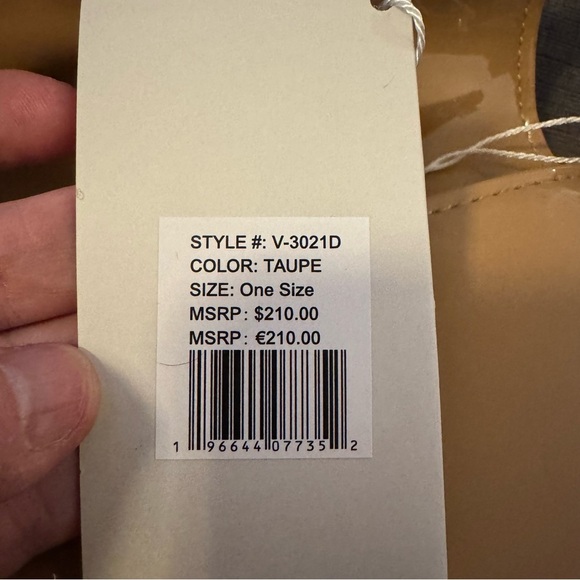 Valentino Orlandi Vegan Patent Leather Taupe crossbody/shoulder bag/clutch - Picture 8 of 12